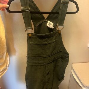 Princess Polly Dark Green Corduroy Overalls